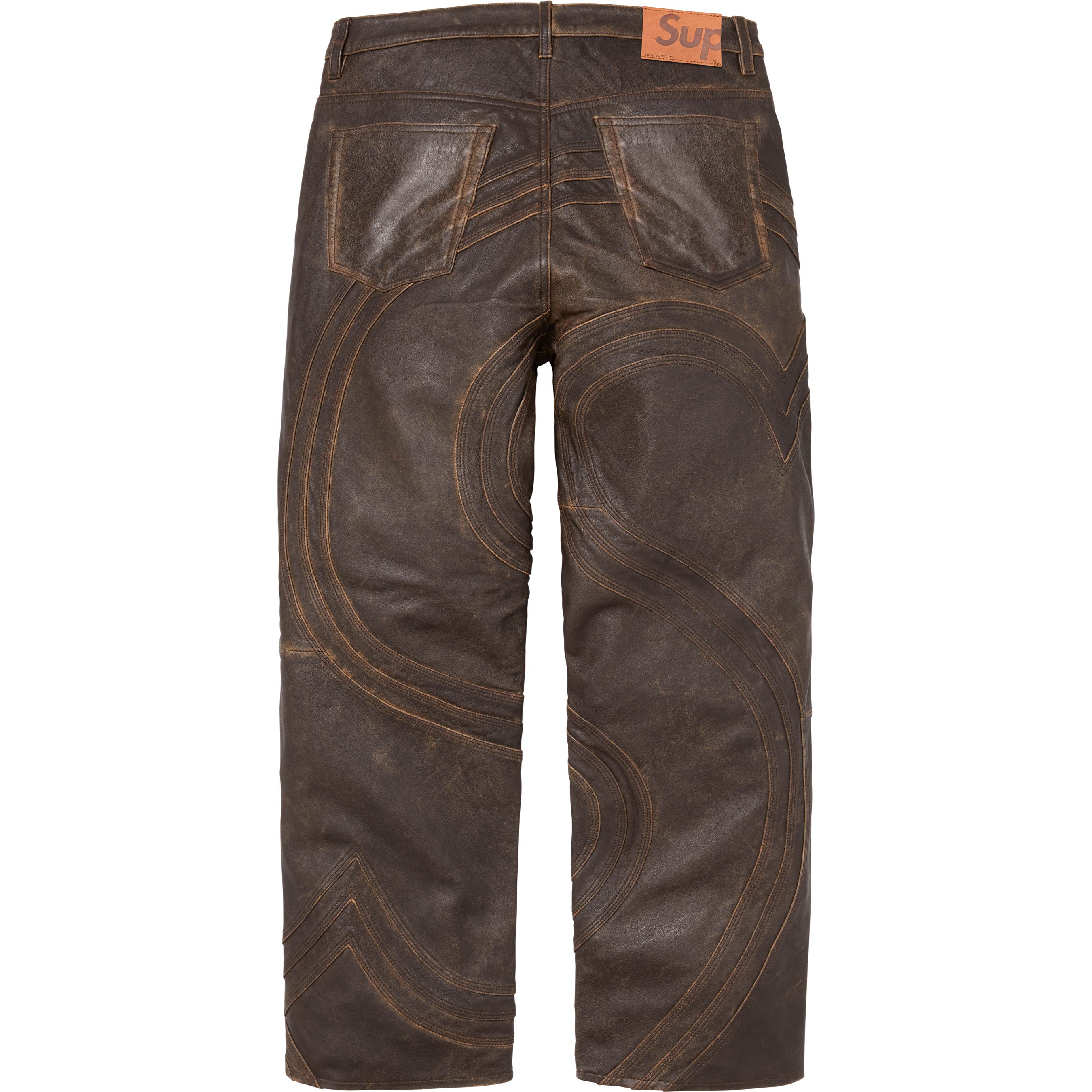 S Logo Leather Baggy 5-Pocket Jean view 5